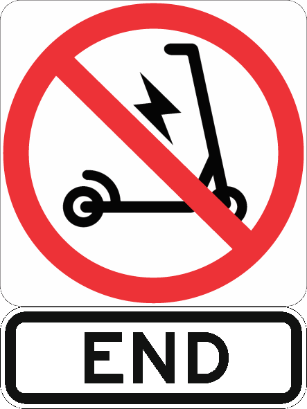 End no personal mobility devices sign