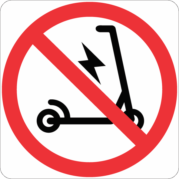 No personal mobility devices sign