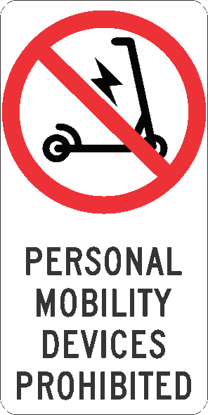 No personal mobility devices sign