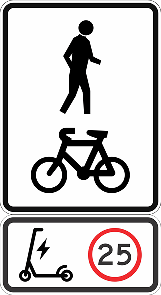 25km/h PMD speed limit sign (Alternative sign)