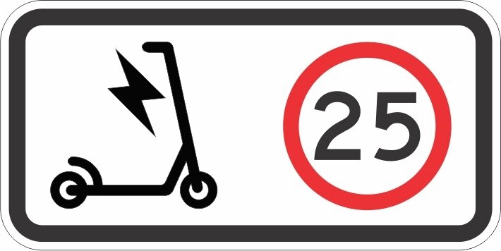 Personal mobility device speed limit sign